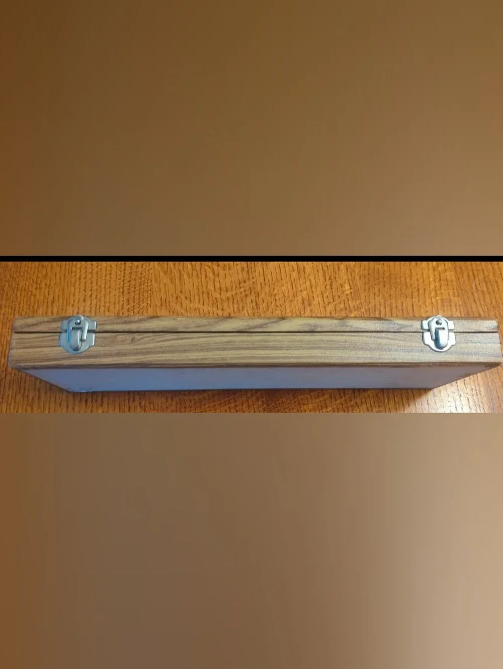 Vintage JC Penney Carving Set- Knifes & Fork with Wood Handles & Box